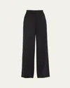 Frame Wide-leg Pajama Trousers In Navy