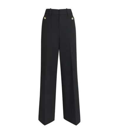 Frame Wide-leg Palazzo Trousers In Black