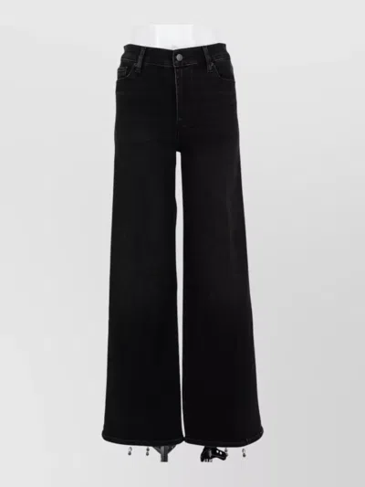Frame Wide Leg Pants Belt Loops Five Pockets In Black