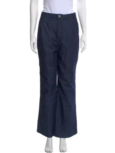 Pre-owned Frame Wide Leg Pants In Blue