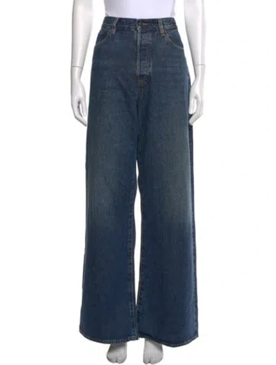 Pre-owned Frame Wide Leg Pants In Blue