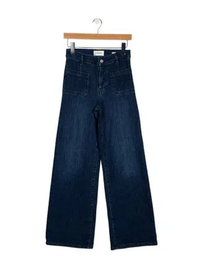 Pre-owned Frame Wide Leg Pants In Blue