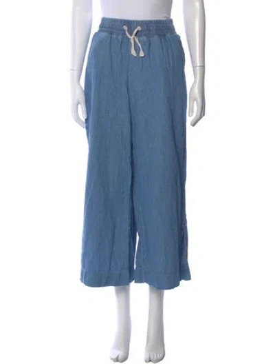 Pre-owned Frame Wide Leg Pants In Blue