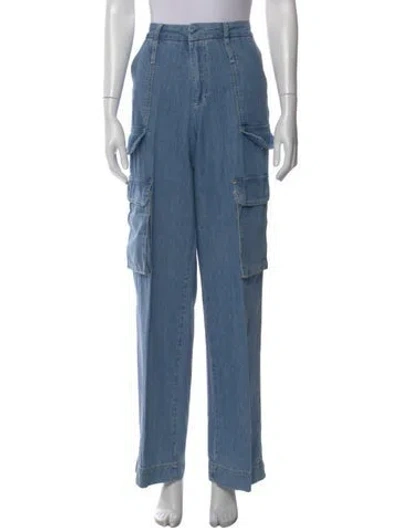 Pre-owned Frame Wide Leg Pants In Blue