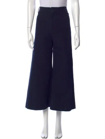 Pre-owned Frame Wide Leg Pants In Blue