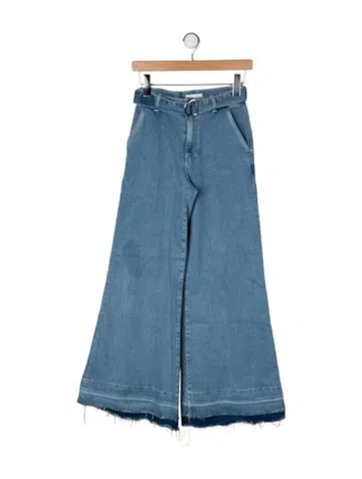 Pre-owned Frame Wide Leg Pants In Blue