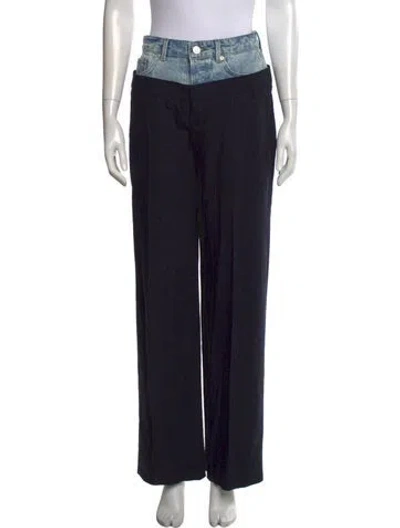 Pre-owned Frame Wide Leg Pants In Blue