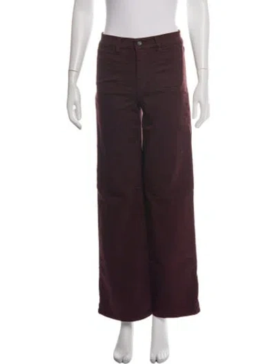 Pre-owned Frame Wide Leg Pants In Burgundy