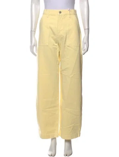 Pre-owned Frame Wide Leg Pants In Yellow