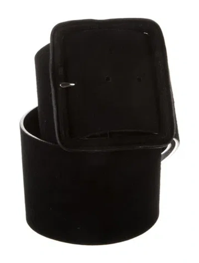 Pre-owned Frame Wide Suede Waist Belt W/ Tags In Black