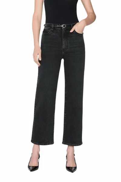Frame Wide-leg Cropped Jeans In Deco In Black