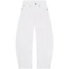 Frame The Bubble White Five-pocket Jeans With Balloon Legs In Denim Woman In Black