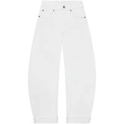 Frame The Bubble White Jeans With Balloon Legs And Five-pocket Design In Denim Women