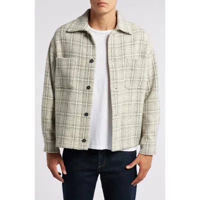 FRAME FRAME WINDOWPANE WOOL BLEND FLANNEL BUTTON-UP SHIRT JACKET