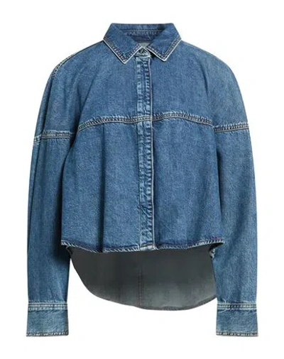 Frame Woman Denim Shirt Blue Size M Lyocell, Organic Cotton, Pre-consumer Recycled Cotton, Post-cons In Multi