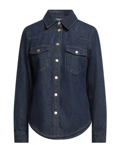Frame Woman Denim Shirt Blue Size S Cotton, Pre-consumer Recycled Cotton
