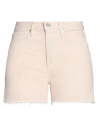 Frame Woman Denim Shorts Apricot Size 30 Cotton In Orange