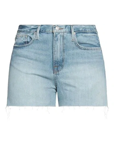 Frame Woman Denim Shorts Blue Size 29 Cotton