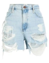 Frame The Vintage Relaxed Denim Shorts In Blue