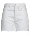 Frame Woman Denim Shorts White Size 24 Cotton In White