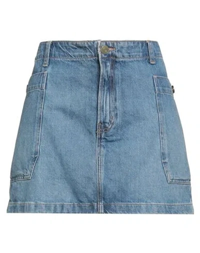 FRAME FRAME WOMAN DENIM SKIRT BLUE SIZE 31 RECYCLED COTTON, POST-CONSUMER RECYCLED COTTON