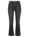 Frame Le Crop Mini Boot Raw Fray Jeans In Black