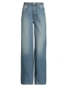 Frame Woman Jeans Blue Size 24 Recycled Cotton, Post-consumer Recycled Cotton In Blue