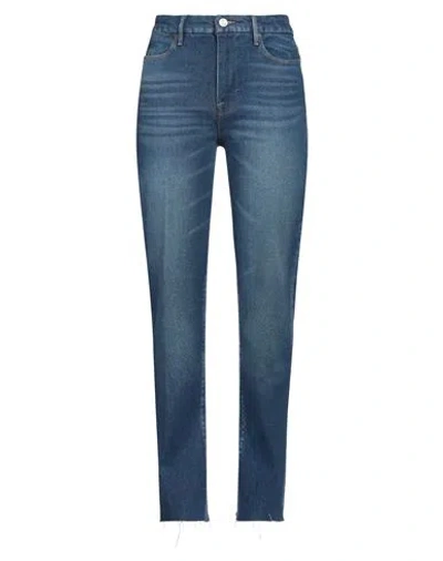 Frame Woman Jeans Blue Size 26 Lyocell, Recycled Cotton, Cotton, Elastane