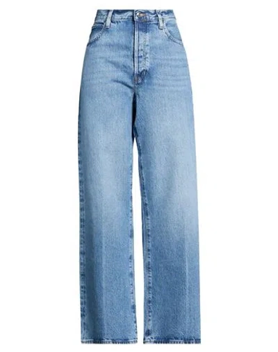 Frame Woman Jeans Blue Size 30 Recycled Cotton In Animal Print