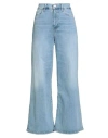Frame Woman Jeans Blue Size 31 Organic Cotton, Cotton, Recycled Polyester, Elastane In Blue
