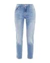 Frame Woman Jeans Blue Size 32 Cotton, Modal, Elasterell-p, Elastane In Blue