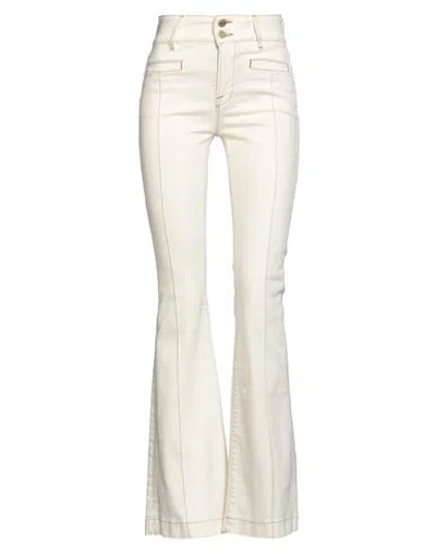 Frame Woman Jeans Ivory Size 27 Cotton, Polyester, Elastane In White
