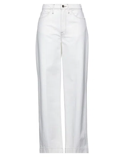 Frame Woman Jeans Ivory Size 28 Cotton In White