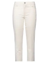 Frame Woman Jeans Off White Size 31 Cotton, Pre-consumer Recycled Cotton, Elastane In Off White