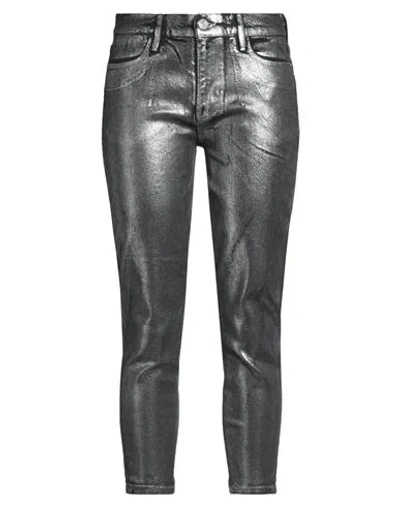 Frame Woman Jeans Silver Size 28 Lyocell, Recycled Cotton, Cotton, Elastane