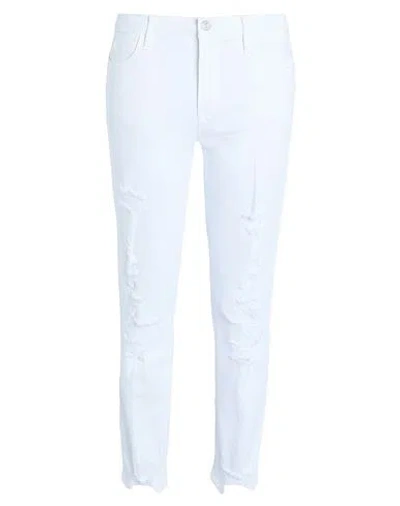 Frame Woman Jeans White Size 28 Cotton, Polyester, Elastane