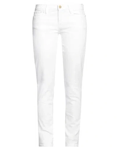Frame Woman Jeans White Size 29 Cotton, Elastane