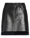 Frame High-waist Leather Mini Skirt In Black