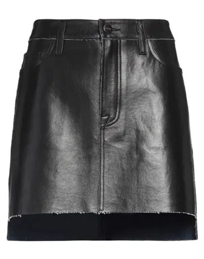 FRAME FRAME WOMAN MINI SKIRT BLACK SIZE 29 LAMBSKIN