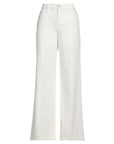 Frame Woman Pants Ivory Size 30 Cotton In White