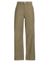 Frame Woman Pants Sage Green Size 32 Cotton In Brown