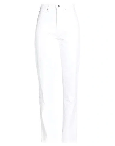 Frame Woman Pants White Size 30 Cotton In Multi