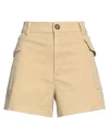 Frame Woman Shorts & Bermuda Shorts Sand Size 28 Cotton, Elastane In Beige