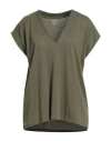 Frame Woman T-shirt Military Green Size L Pima Cotton In Gray