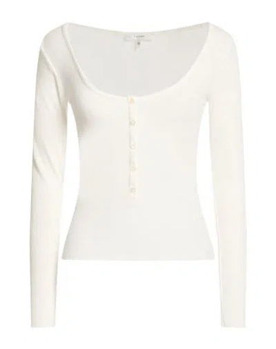 Frame Woman T-shirt White Size L Modal, Elastane In Neutral