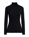 Frame Ribbed Turtleneck Top In Black