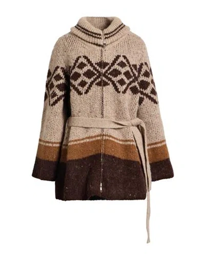 Frame Woman Turtleneck Taupe Size M Alpaca Wool, Nylon In Brown