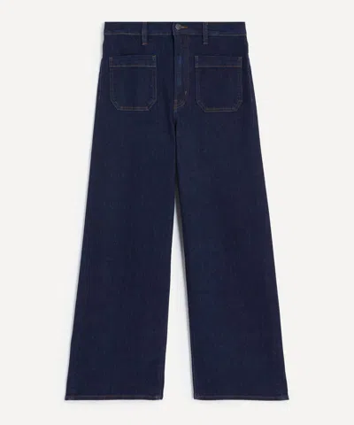 Frame Le Slim Palazzo Modernist Pocket Jeans In Blue