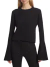 Frame Women's Bell Sleeve Top In Black
