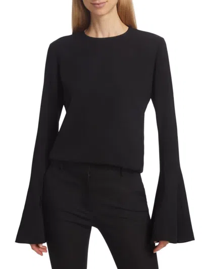 Frame Women's Bell Sleeve Top In Black